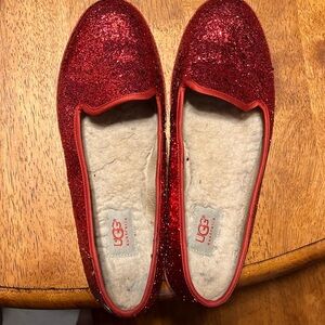 Red Ugg sparkly flats